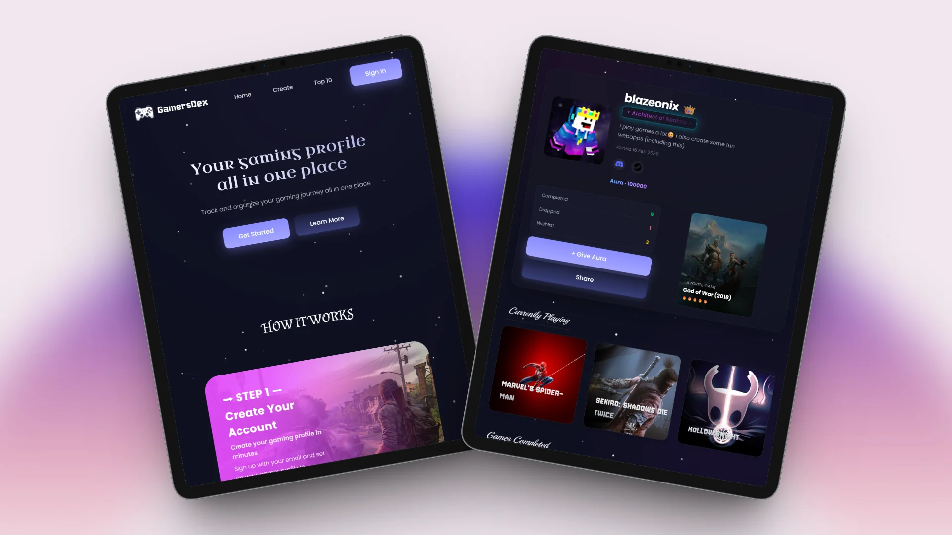 GamersDex gaming profile platform